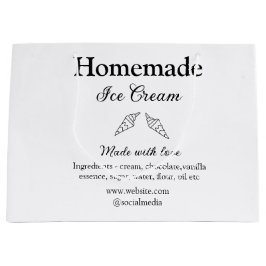 Sacola Para Presentes Grande Sorvete caseiro adiciona ingredientes feitos com a