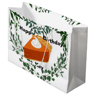 Sacola Para Presentes Grande Sorvete de Bolo Verde de Fundo Branco