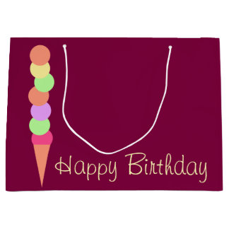 Sacola Para Presentes Grande Sorvete doce do verão