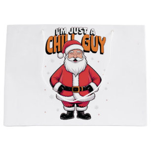 Sacola Para Presentes Grande Sou apenas uma Cara de Natal Engraçado