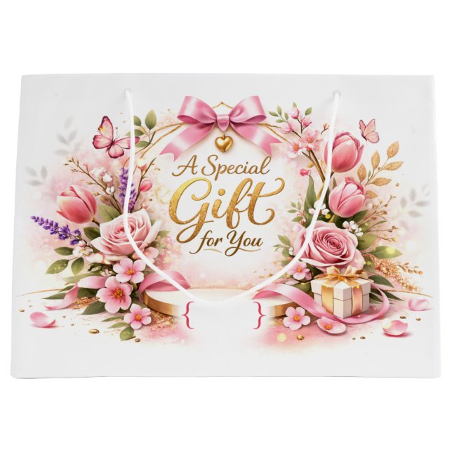 Sacola Para Presentes Grande Special Floral Gift Bag for Every Occasion (Frente)