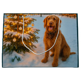 Sacola Para Presentes Grande Spinone Italiano Holiday 
