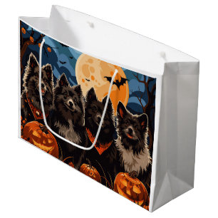 Sacola Para Presentes Grande Spooky Finlandês do Halloween Lapphund
