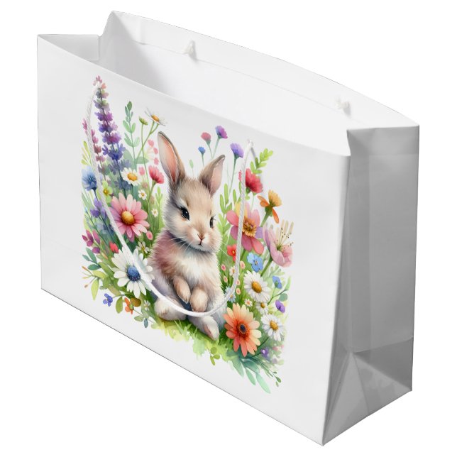 Sacola Para Presentes Grande Spring Bunny (Verso inclinado)