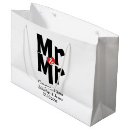 Sacola Para Presentes Grande Sr. e Sr. Modern Personalizados Negro e Vermelho
