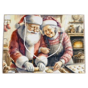 Sacola Para Presentes Grande Sr. e Sra. Clause, bom Natal