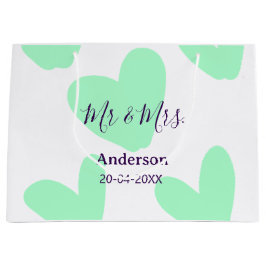 Sacola Para Presentes Grande Sr & Sra adicionar sobrenome data