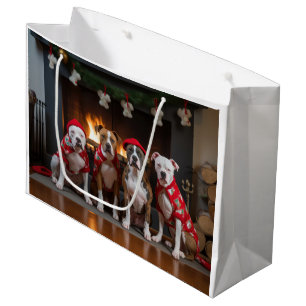 Sacola Para Presentes Grande Staffordshire Americana no Natal da Lareira