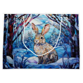 Sacola Para Presentes Grande Stained Glass Bunny