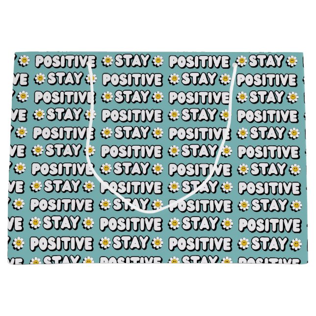 Sacola Para Presentes Grande Stay Positive (Frente)
