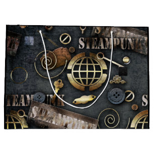 Sacola Para Presentes Grande Steampunk, raspagem