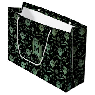 Sacola Para Presentes Grande Steampunk Verdigris Balões Monograma