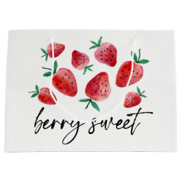 Sacola Para Presentes Grande Strawberry Favor Berry Sweet Market Party