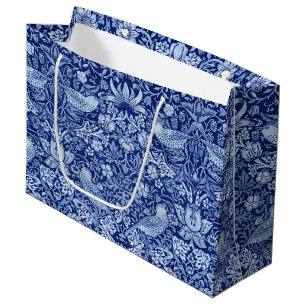Sacola Para Presentes Grande Strawberry Thef Blue Monotone, William Morris Lar