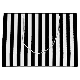 Sacola Para Presentes Grande Stripe Preta e Branca