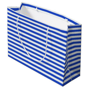 Sacola Para Presentes Grande Stripes Combinadas Azul Real