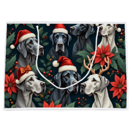 Sacola Para Presentes Grande Stunning Great Dane Christmas 
