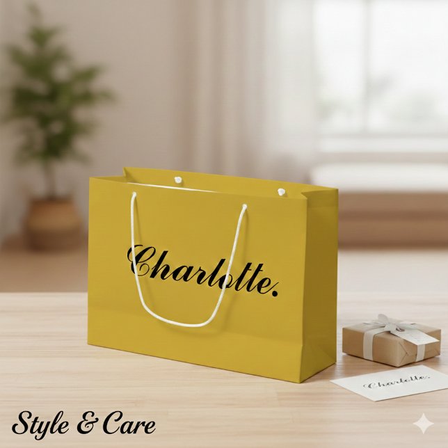 Sacola Para Presentes Grande Stylish Large Personalized Gift Bag with Name (Stylish Large Personalized Gift Bag with Name)