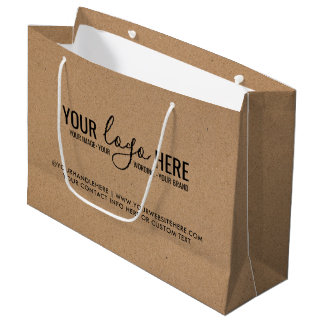 Sacola Para Presentes Grande Sua Empresa de Logotipo de Eventos Branding Kraft