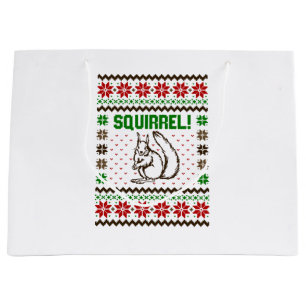 Sacola Para Presentes Grande Suéter Feio de Esquilo Atacando a Família Griswold