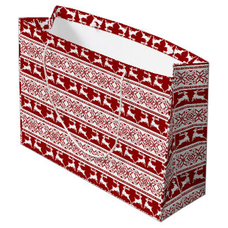 Sacola Para Presentes Grande Suéter Feio de Natal Rena