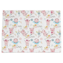 Sacola Para Presentes Grande Suínos Bonitos