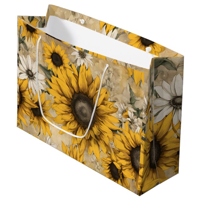 Sacola Para Presentes Grande Sunflower (Frente inclinada)