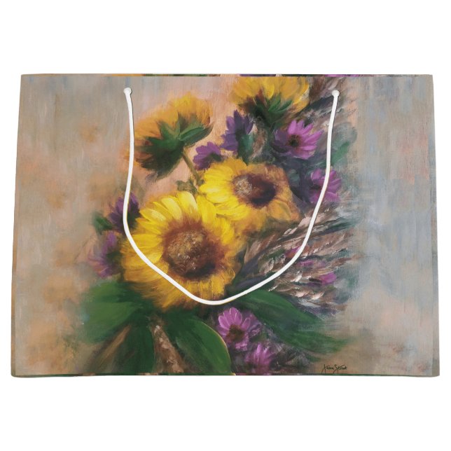 Sacola Para Presentes Grande Sunflower Breeze by Jason Street  (Frente)