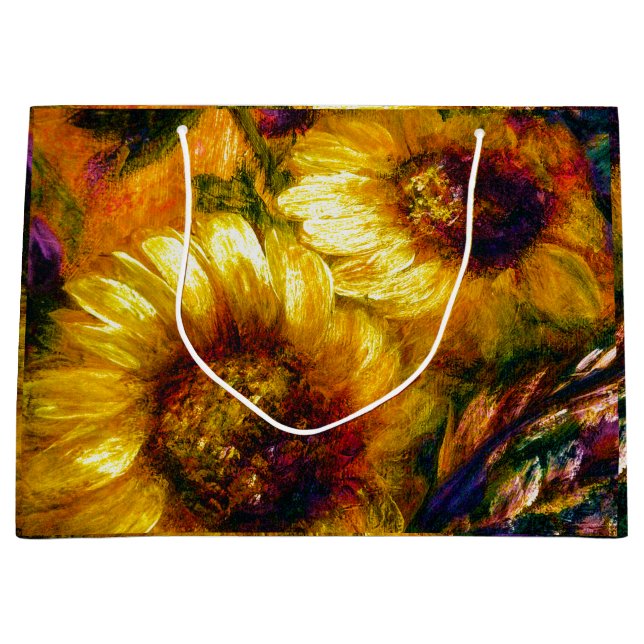 Sacola Para Presentes Grande "Sunflower Gold"  (Frente)