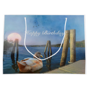 Sacola Para Presentes Grande Sunset Duck Happy Birday