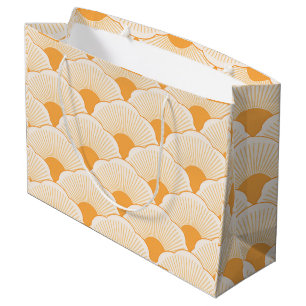 Sacola Para Presentes Grande Sunset, laranja tonal, textura concreta