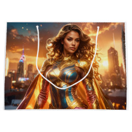 SACOLA PARA PRESENTES GRANDE SUPER-HEROÍNA - SUPER-HEROÍNA FEMININA