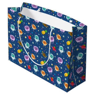 Sacola Para Presentes Grande Super Simples | Bumble Nums Space Birthday