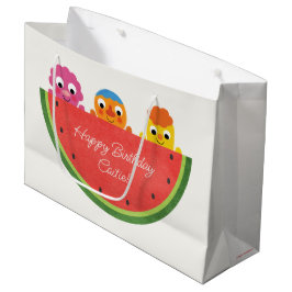 Sacola Para Presentes Grande Super Simples | Partido Noodle & Pals Watermelon