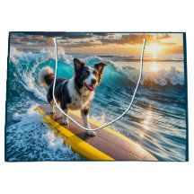 Surfing Border Collie