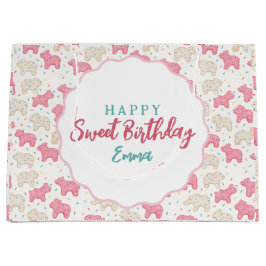 Sacola Para Presentes Grande Sweet Frosted Animal Cookies Birthday Custom
