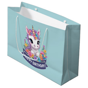 Sacola Para Presentes Grande Sweet Magical Baby Unicorn