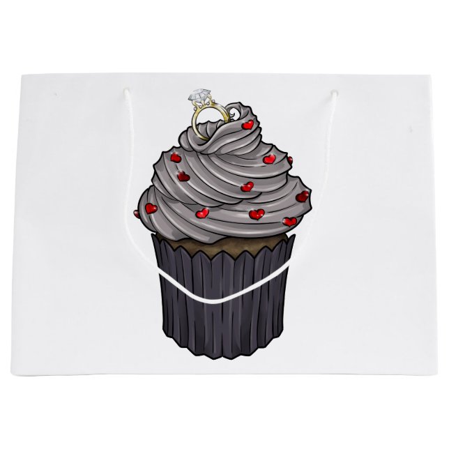 Sacola Para Presentes Grande Sweet Proposal Cupcake (Frente)