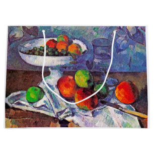 Sacola Para Presentes Grande taça de Fruta, Vidro e Maçãs, Cezanne
