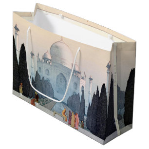 Sacola Para Presentes Grande Taj Mahal, Hiroshi Yoshida, Woodcut
