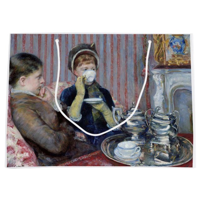 Sacola Para Presentes Grande Tarde Tea, Mary Cassatt (Frente)