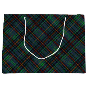 Sacola Para Presentes Grande Tartan em azul, laranja, verde...