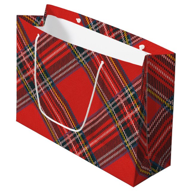 Sacola Para Presentes Grande Tartan Xadrez Red Christmas (Frente inclinada)
