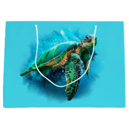 Sacola Para Presentes Grande Tartaruga-do-mar