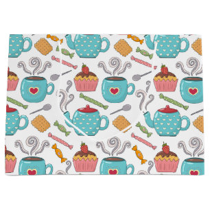Sacola Para Presentes Grande Tea Time e Sweets Gift Bag