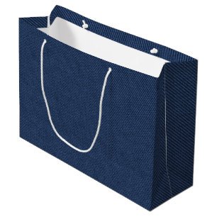 Sacola Para Presentes Grande Tecido Jeans azuis