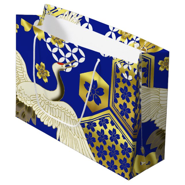Sacola Para Presentes Grande Tecido Kimono japonês chamado Gift Bag (Frente inclinada)