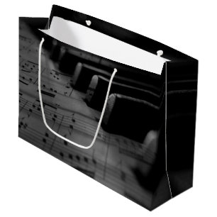 Sacola Para Presentes Grande Teclas de Piano Música