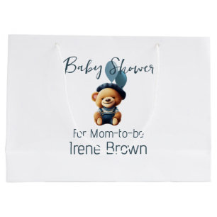 Sacola Para Presentes Grande Teddy Bear Jean Chá de fraldas Gift Bag