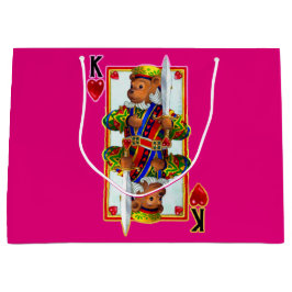 Sacola Para Presentes Grande Teddy Bear King of Hearts